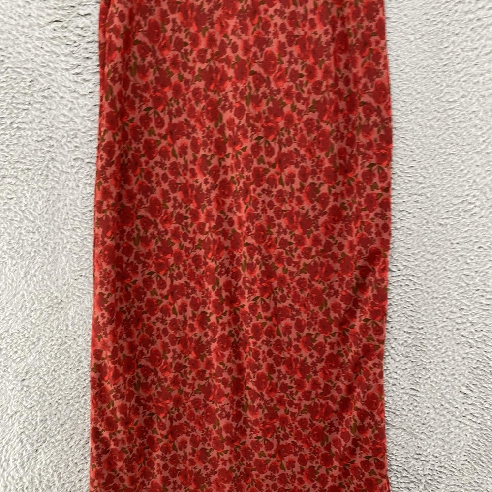 Wild Fable Slip Maxi Dress Womens Small Red Babydoll Floral Lace Trim V-Neck - Picture 10 of 14
